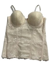 Marilyn Monroe Envy Lace Bustier Size Large Cream Lingerie Corset 10E-34