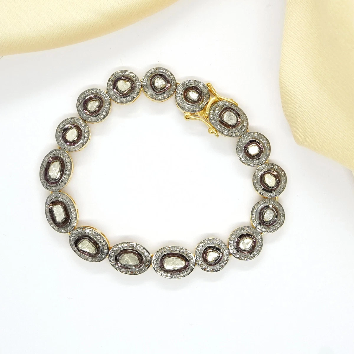 Polki Diamond Bracelet Tennis Bracelet 925 Sterling Silver Wedding