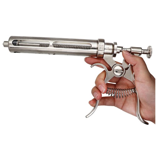 Multidose Automatic Adjustable Dose Gun Syringe Livestock Veterinary 50