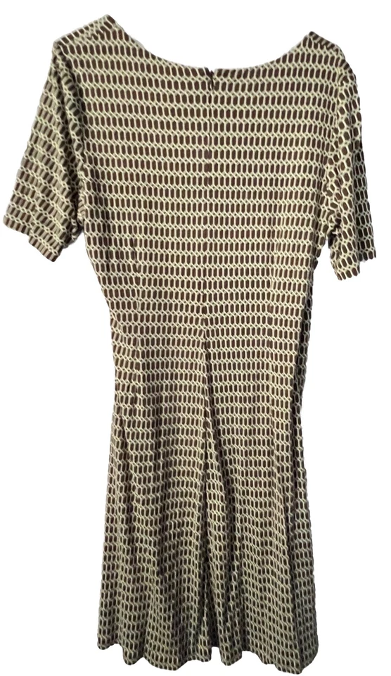 Vestido Tommy Bahama 100 % seda para mujer pequeño marrón beige estampado manga corta Foto 2 de 4