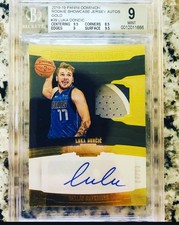 2018 Luka Doncic Dominion GOLD Rookie 3 Color Patch Auto #04/10  BGS 9 / 10 Auto
