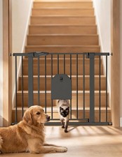 Auto Close Dog Gate W/ Cat Door CatPrivilege I 29-43