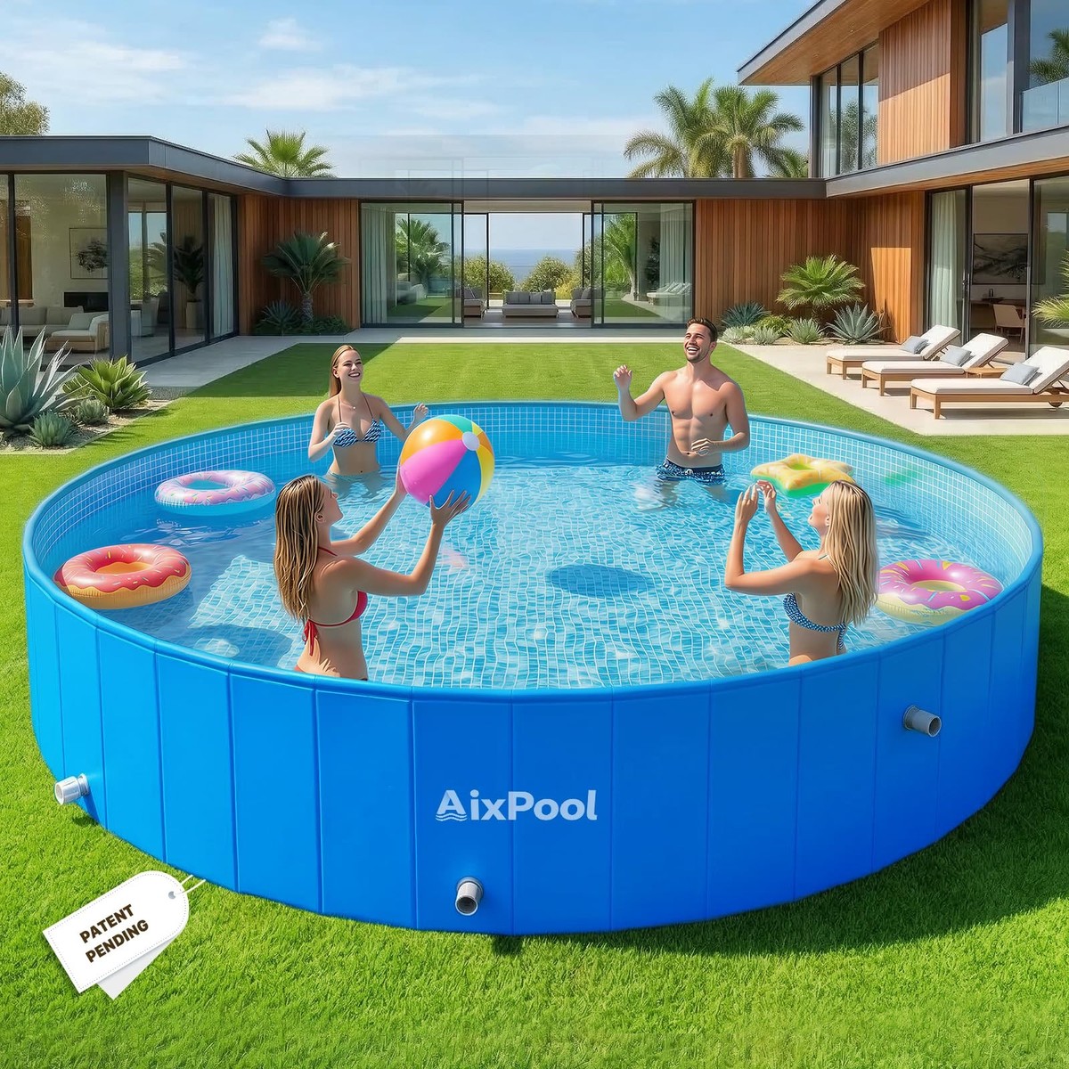 AixPool 2026 Large Foldable Pool,Non-Inflatable Pool for Adult