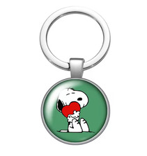 Dog Beagle Love Green Purse Key Fob Charm KeyChain Pendant Car Metal Clip