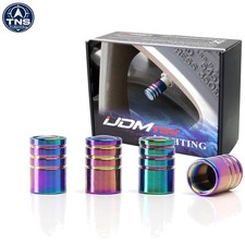 4pcs Neo Chrome Aluminum Tire Valve Caps Cylinder Shape Universal Fit For Car... 4pcs Neo Chrome Aluminum Tire Valve Caps Cylinder Shape Universal Fit For Car...