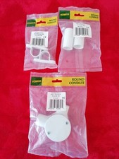 Tower White Round Conduit Accessories 20mm and 25mm - Various