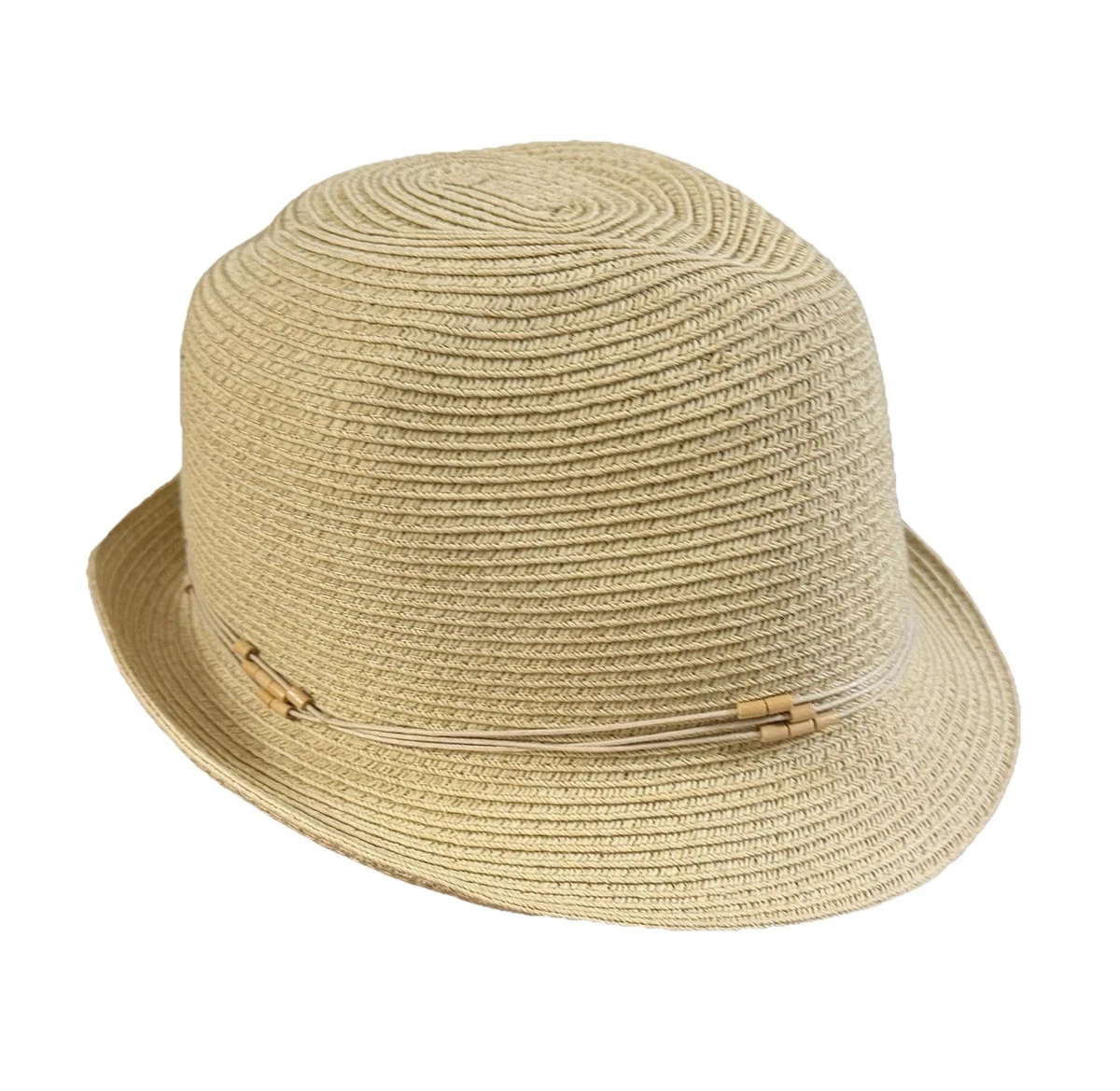 nine west | minimalist neutral cream coastal straw travel hat Nine West Straw Hats for Women for sale | eBay main image 2