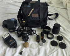 Minolta Maxxum 7000 35mm SLR Film Camera Bundle 35-70mm 70-210mm Film Flash