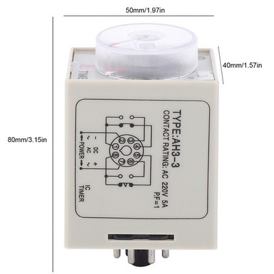 AH3-3 Time Relay Delay Timer Switch AC 220V For Automatic Control System 10S