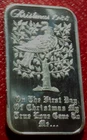 1988 Christmas-Partridge In A Pear Tree Bar 1 Troy oz.999 Silver by Madison Mint