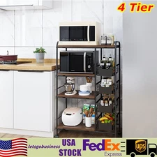 4-Tier Foldable Metal Rolling Trolley Cart Utility Rack Storage Display Shelves