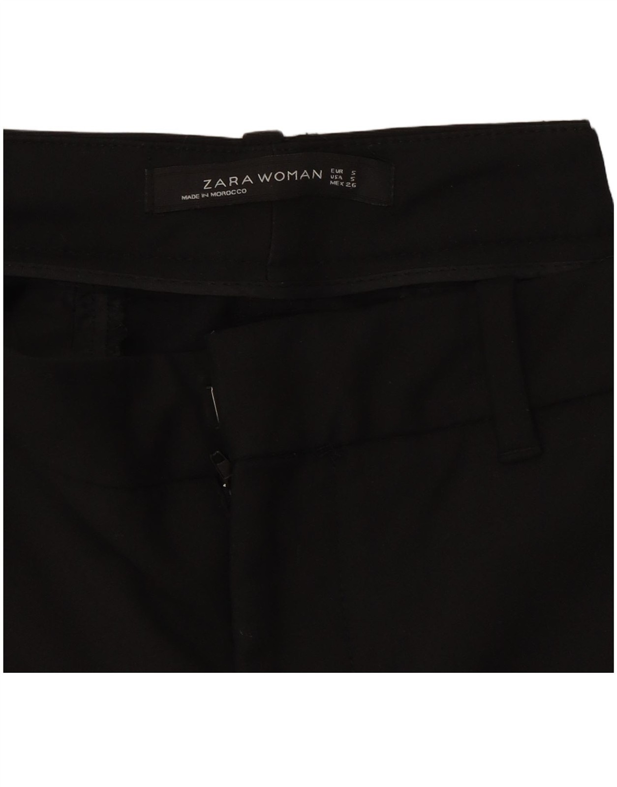 ZARA Womens Slim Chino Trousers Small W27 L27 Black CA03 thumbnail 3