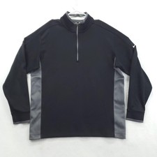 Nike Golf Pullover Mens Large Black Gray Dri-FIT 1/4 Zip Long Sleeve 578673-010