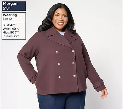 BEAUTIFUL by Lawrence Zarian Double Breasted Peacoat Dark