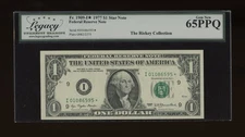 DBR 1977 $1 FRN Minneapolis Gem STAR Fr. 1909-I* Legacy 65 PPQ Serial I01086595*