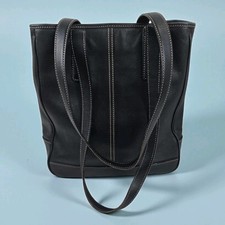 COACH Vtg 90s Hampton Lunch Tote Shoulder Purse Bag Rich Black Leather 7776 EUC