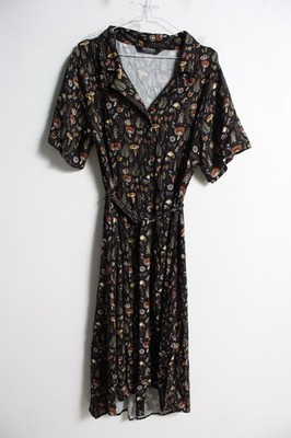 Distrurbia Damen Natur Print Kleid - Multi - Größe 14 (J58)