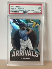Junior Caminero /10 - 2024 Topps Finest - #A-8 Arrivals Black Refractor (PSA 9)