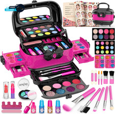 58 Pcs Kids Makeup Kit for Girl Princess Toys Real Washable Cosmetic Set