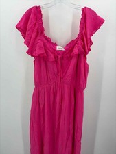 Pre-Owned Andree Pink Size 1XL Shift Maxi Sleeveless Dress