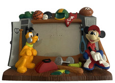 Vintage Disney Mickey Mouse and Pluto 3D Figure Ceramic Picture Frame S22