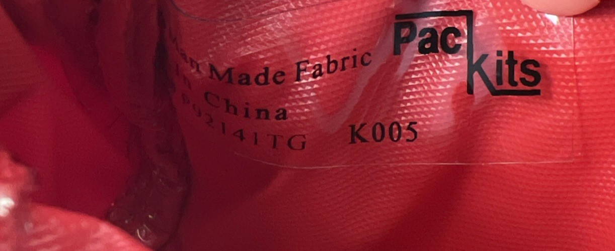 Pac Kits Small Pouch Red/Clear - New 6.5"x1.5"x5" - Make Up/Accessory Bag