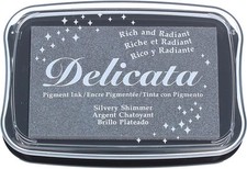 Tsukineko Delicata Pigment Ink Pad - Silvery Shimmer/Large