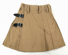 Kommando Kilt Tan Modern Pleated Utility Kilt Cotton Pockets Men's Size 30   