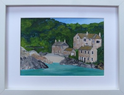 Penberth Cove : Original gerahmtes Gemälde, Cornwall, Kunst, Küste, Meer, Strand
