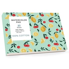 30 Sheets Watercolor Paper Pad 9x12, 140 lb/300 GSM Cold Press 9 x 12", White