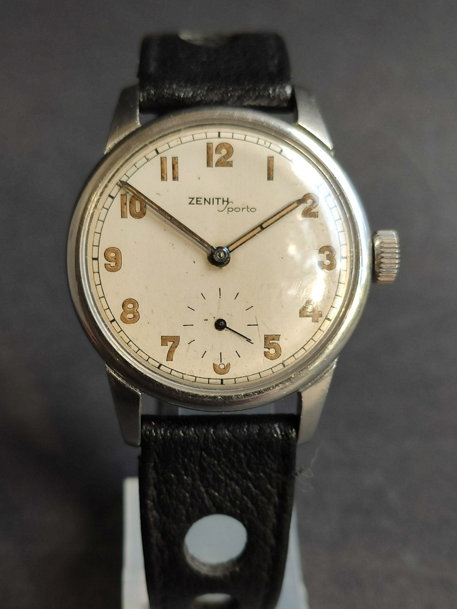 Zenith Sporto 6-12-4-P 1940s Stainless Steel Men's Watch Manual