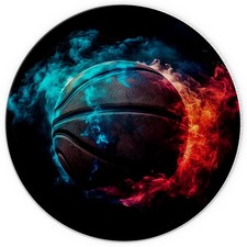 Mouse Pad Color Splash Basketball Funny Round Mousepad with Design Small Non-...