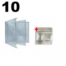 10 STANDARD Clear Double CD Jewel Case 100 OPP Plastic Wrap Bag
