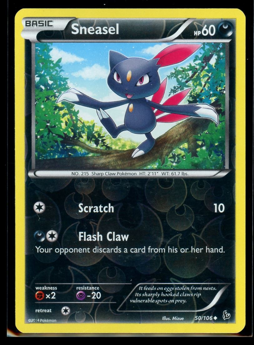 2014 XY - Flashfire Sneasel #50 Reverse Holo Pokemon Card