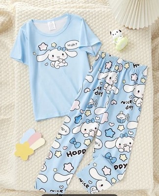 Kinder Mädchen Süßer Schlafanzug Pyjama Set Cinnamoroll Nachtwäsche Loungewear 13-14 Neu