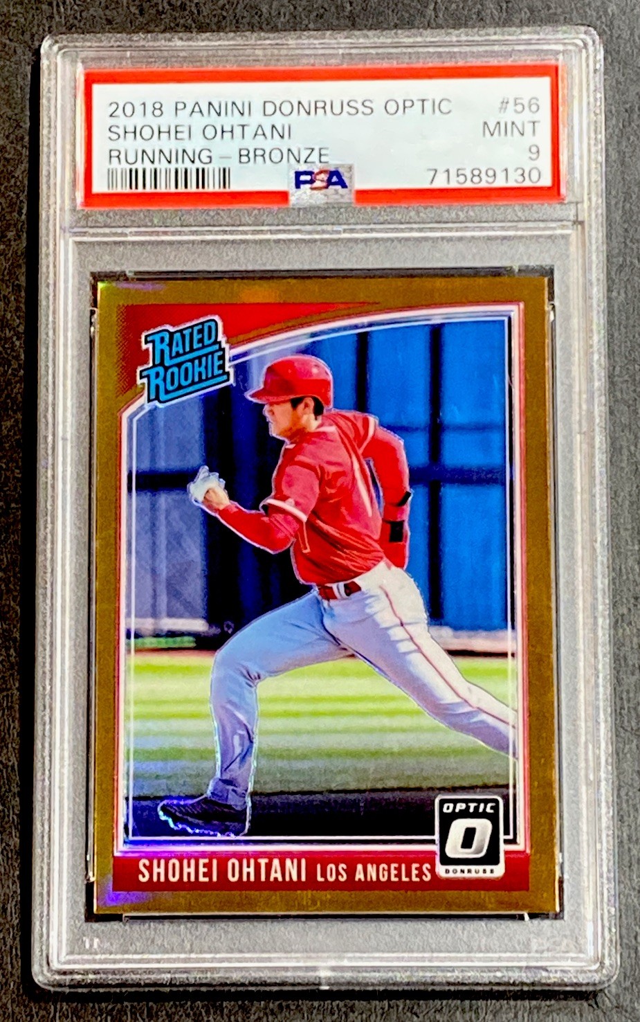 Rated Rookie Shohei Ohtani 2018 Donruss Optic Running Bronze PSA 9 #56