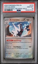 Pokemon Archaludon Prismatic Reverse Master Ball #070 Graded Card PSA 10