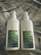 2x Bath  Body Works Sunscreen Spray Waikiki Beach Coconut SPF50 Set 6oz New