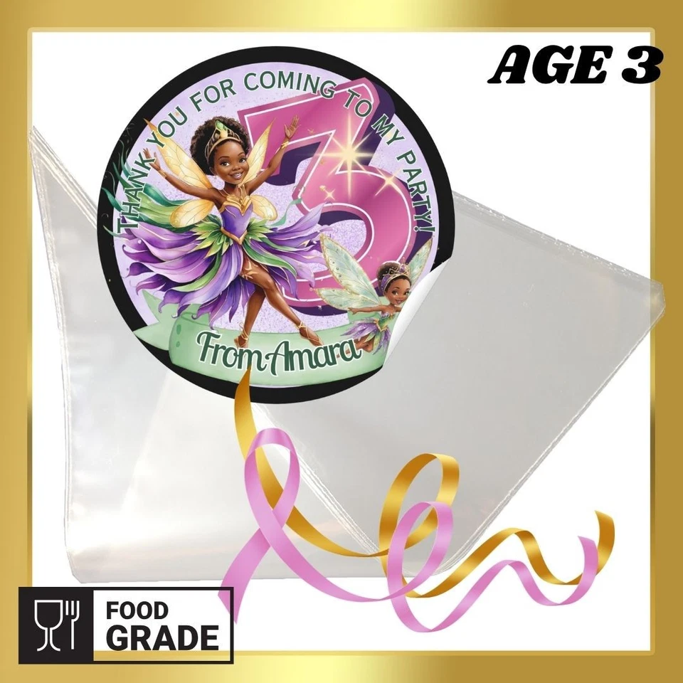 Hada Afro Caribeña Personalizada Edad 1-10 Hágalo Usted Mismo Sweetie Cono Caramelo Kit Bolsa de Fiesta Foto 3 de 4