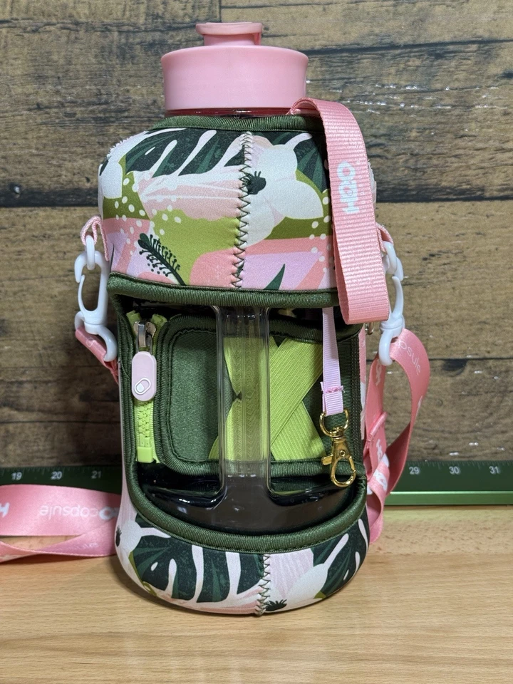 HYDRO H20 CAPSULE 2.2L WATER BOTTLE PINK MULTI Cross Body Phone Card Key Holder - Image 3 of 4