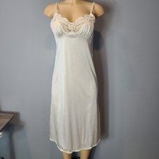 Vintage Fairy Dainty Lace Slip Dress Romantic Cottage Y2K Satin 90s Size M