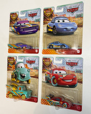Lot of 4 DISNEY PIXAR CARS 2026 RACE CELEBRATE McQUEEN MATER RAMONE SALLY SET