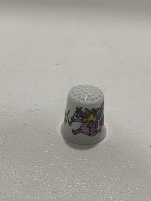 Thimble Vintage dragon With Flowers