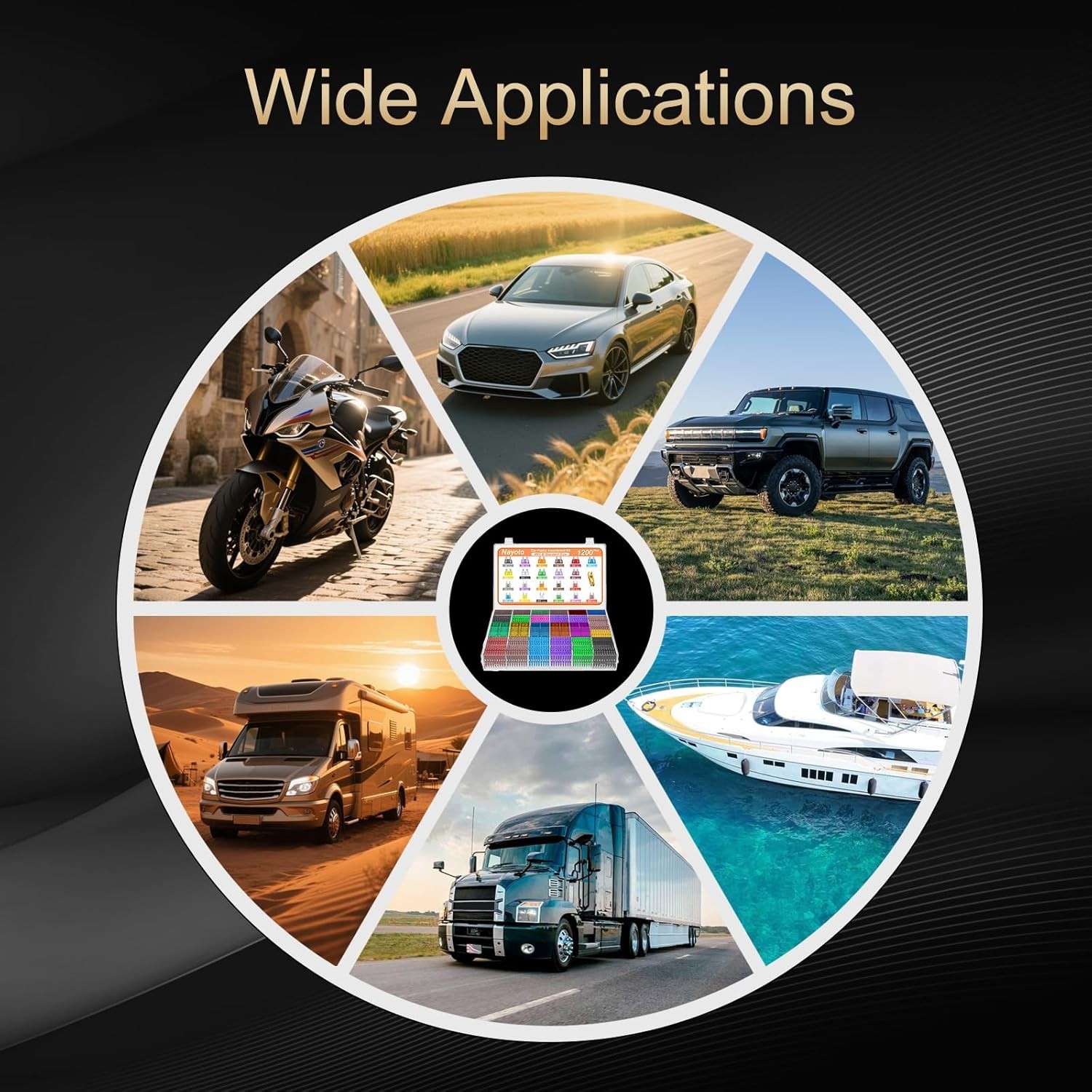 Automotive Fuse Kit - 1200pcs Assorted Fuses with Puller