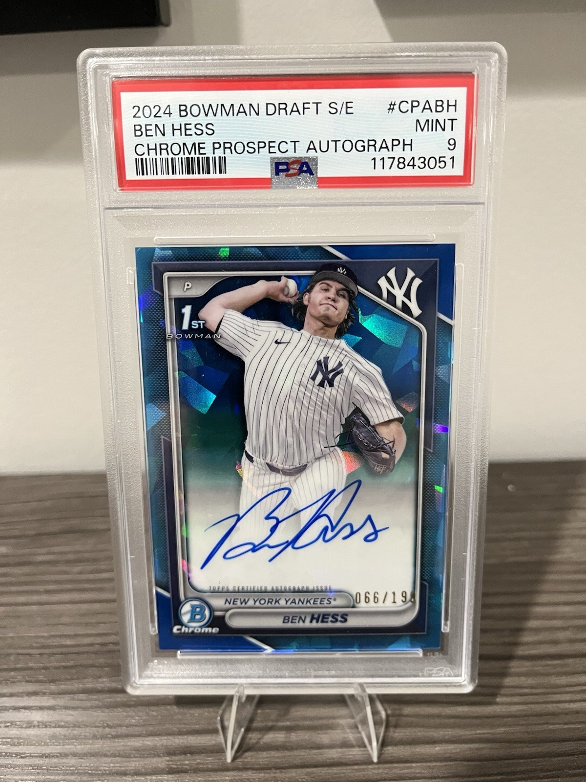 2024 Bowman Draft Sapphire #CPA-BH Ben Hess Prospect Autographs /199 PSA 9