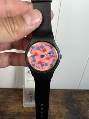 NEW Vintage 1986 Bon Bon Quartz Watch 80s Retro HEARTS Colorful