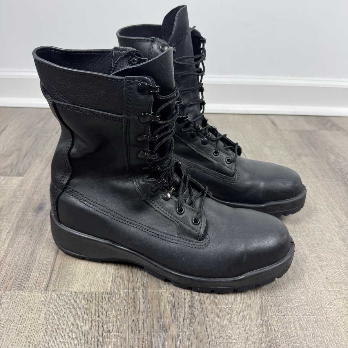 Size 9 - Belleville 360ST Boots Men Black Leather Tactical Safety Toe Work Shoes Belleville 360ST Boots Mens Size 9.5M Black Leather Steel  main image 3
