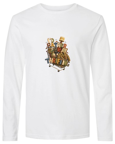 I'D Rather Be Thrifting - Unisex Graphic Long Sleeve Tee Transfer Thread