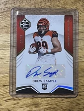 2019 Panini Limited Gold Spotlight /25 Drew Sample #204 Rookie Auto RC