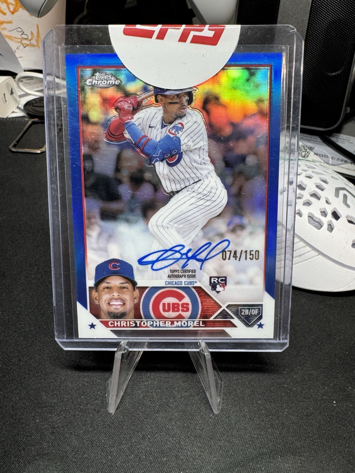 2023 Topps Chrome -Christopher Morel RC #RA-CMO Blue Refractor /150 Auto